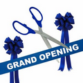 Grand Opening Kit-25" Ceremonial Scissors, Ribbon, Bows (Silver/Blue)